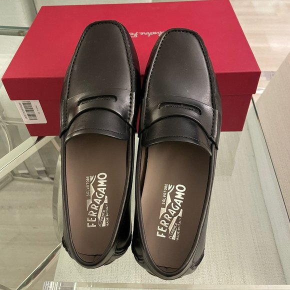 Newton Mens Ferragamo Black Loafers Size 8EE - Picture 7 of 7